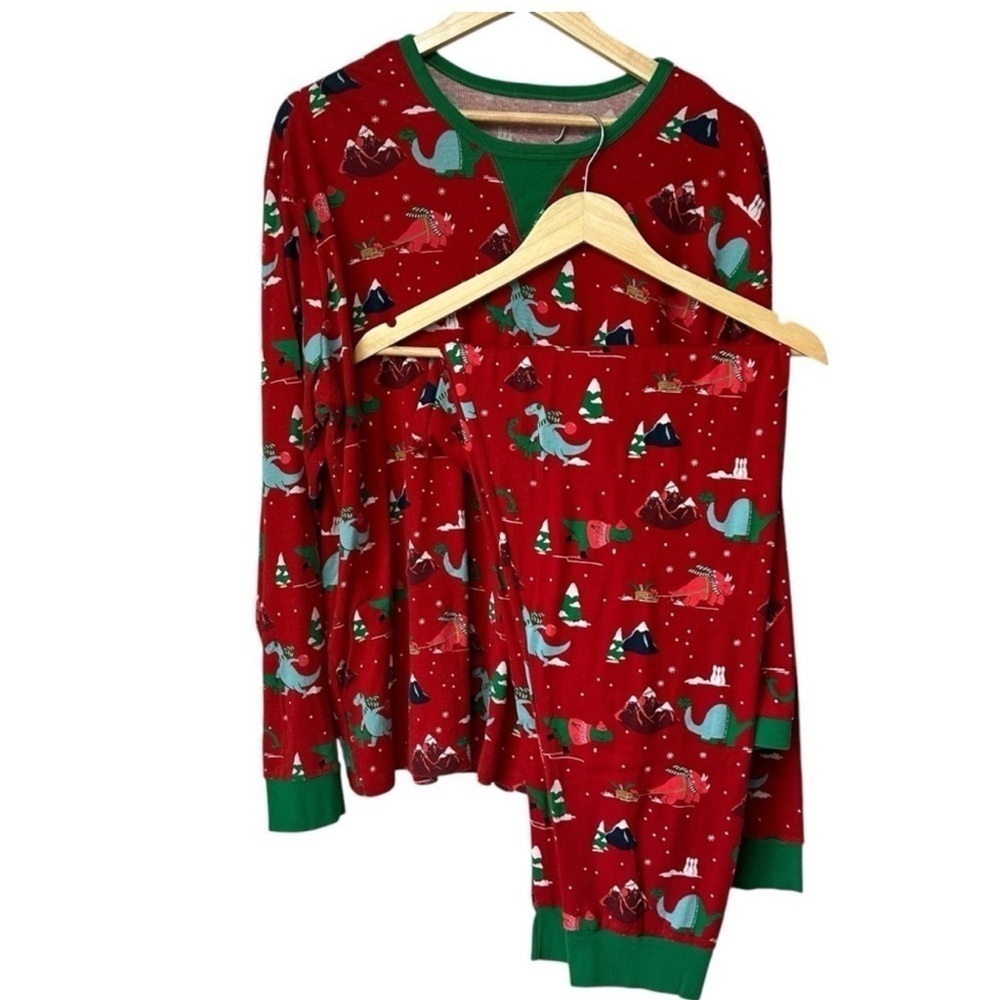 Wondershop Holiday Christmas Red Dino Themed Sleepwear Set 1XL